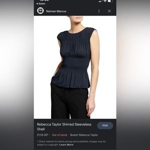 Rebecca Taylor Shirred Sleeveless Top